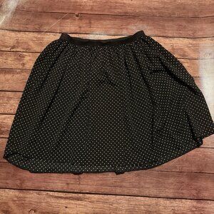 Women’s Joe Fresh Black And White Polka Dot Pleated Skirt Small